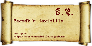 Becsár Maximilla névjegykártya