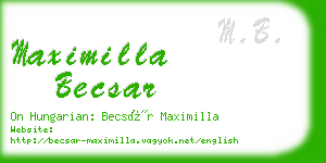 maximilla becsar business card